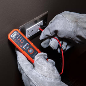 Klein Tools ET40 back features built-in test lead holders for organized testing.