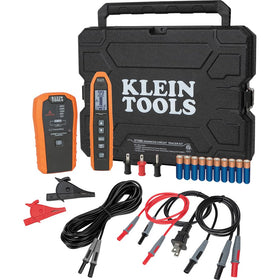 Klein Tools ET450 transmitter with external voltage indicators for quick voltage awareness.