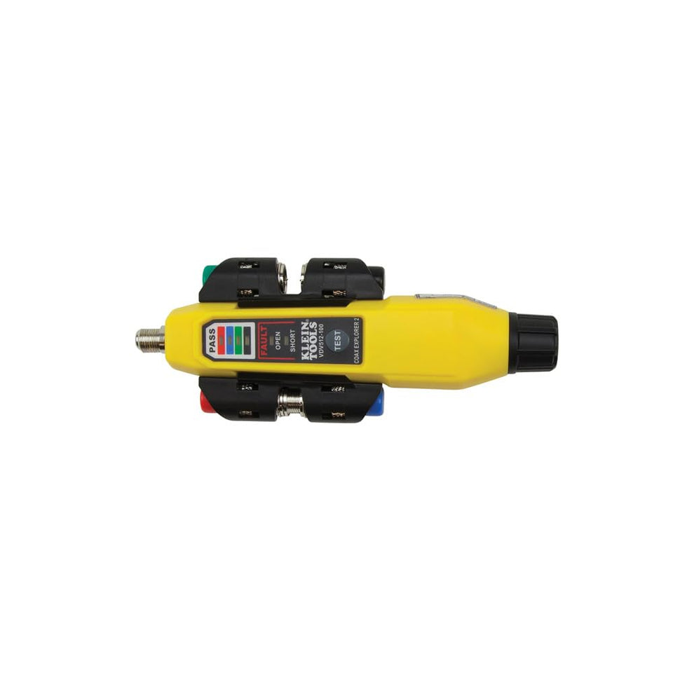 Klein Tools Explorer 2 coax tester enabling portable on-site testing.