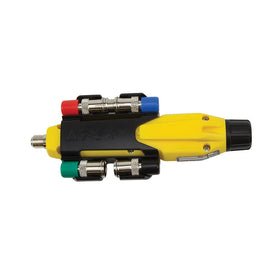 F adapter included for versatile coax testing.