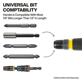 Klein Tools Fastbit 1/4-inch bit compatibility for longer bits