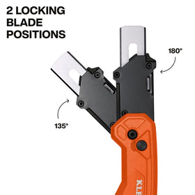 Klein Tools Flickblade universal blade compatibility with standard carpet blades.
