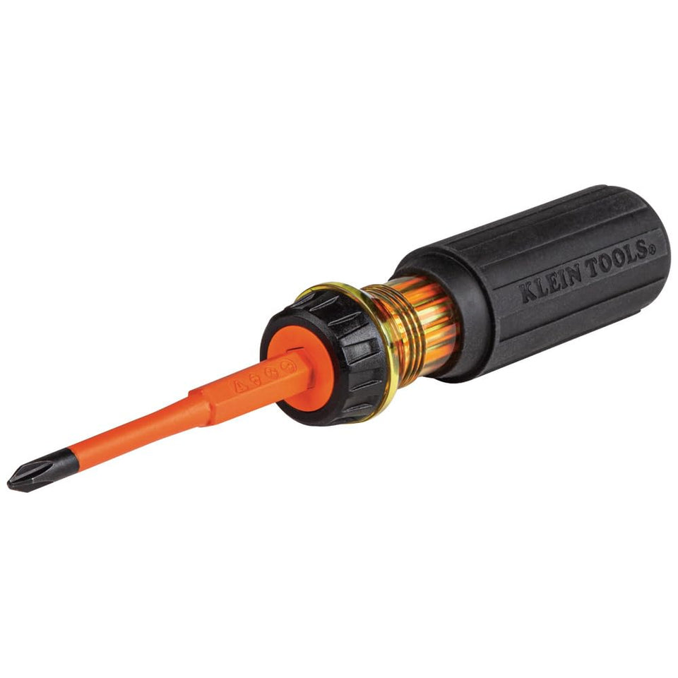 Klein Tools flip-blade insulated screwdriver dual-tip for versatile electrical tasks