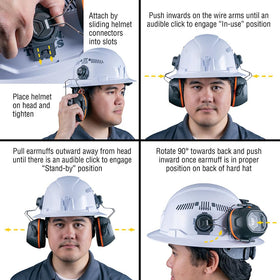 Klein Tools earmuffs with soft foam cushions for all-day wear
