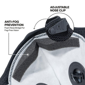 Klein Tools foam nose bridge helps prevent glasses fog and seals the mask.