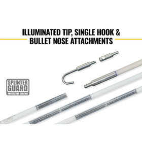 Klein Tools Glow Fish Rod hook attachment helps grab cables efficiently.