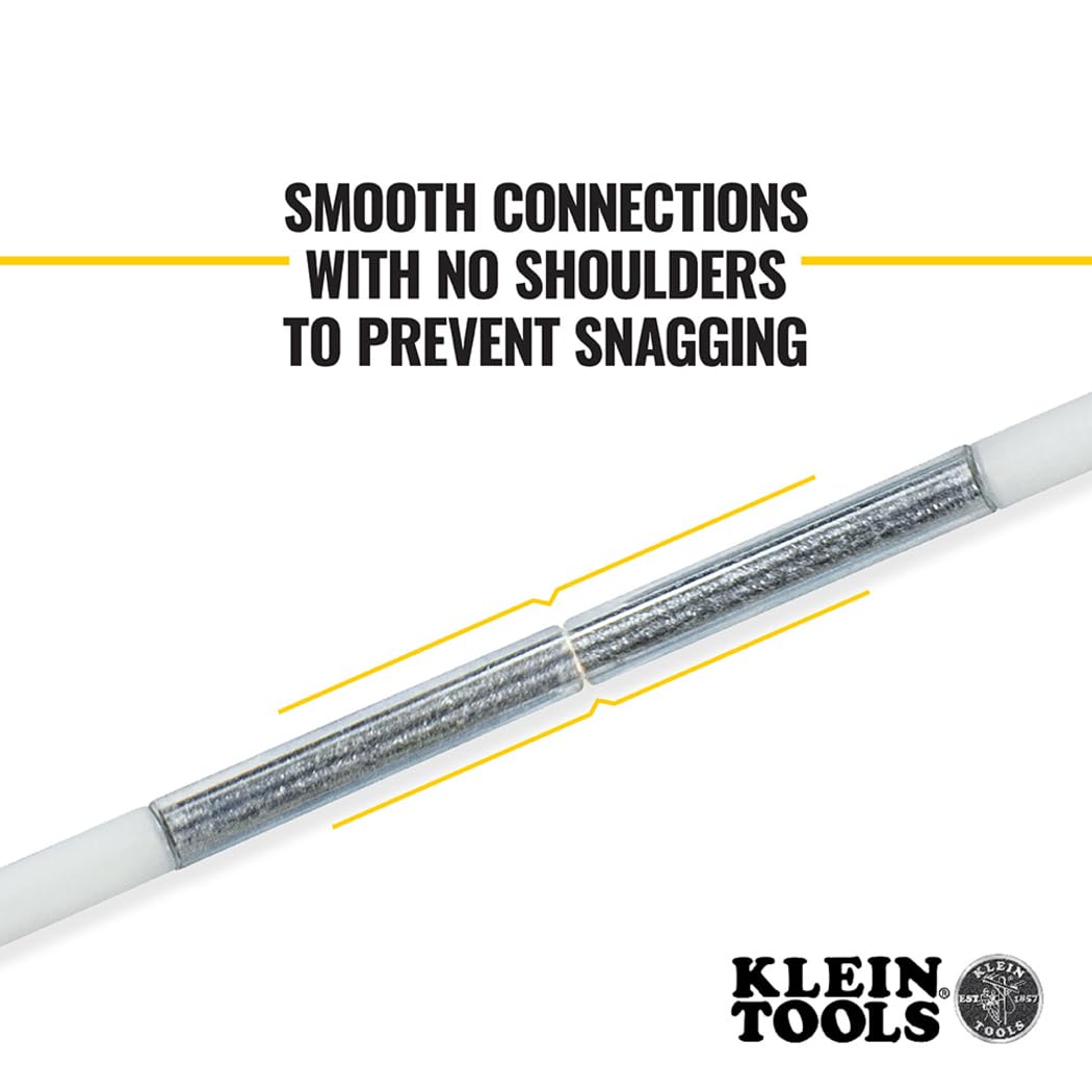 Klein Tools Glow Fish Rod stainless connectors ensure durable joint connections.