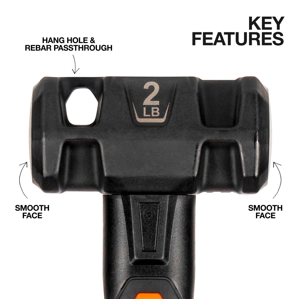 Klein Tools H80692 fiberglass-handle sledge delivers shock absorption and comfort.