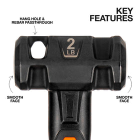 Klein Tools H80692 fiberglass-handle sledge delivers shock absorption and comfort.