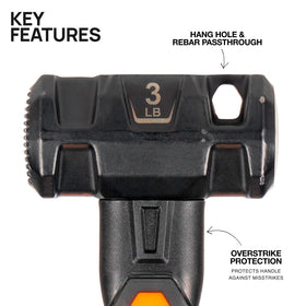 Klein Tools H80693 sledge hammer dual-faced milled for secure surface control