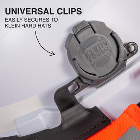 Klein Tools sombrero clip-attachment demonstrates universal hat compatibility.