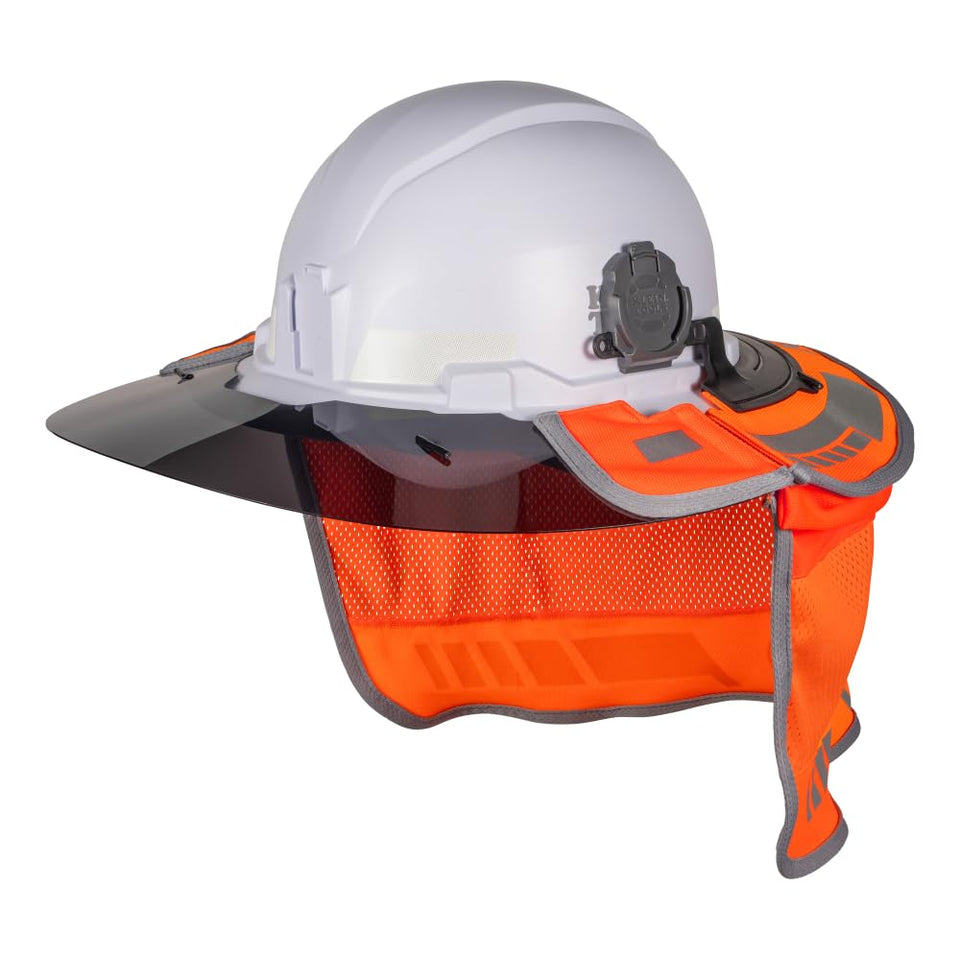 Klein Tools Hybrid Brim Sombrero front view with hi-vis fabric for sun protection.
