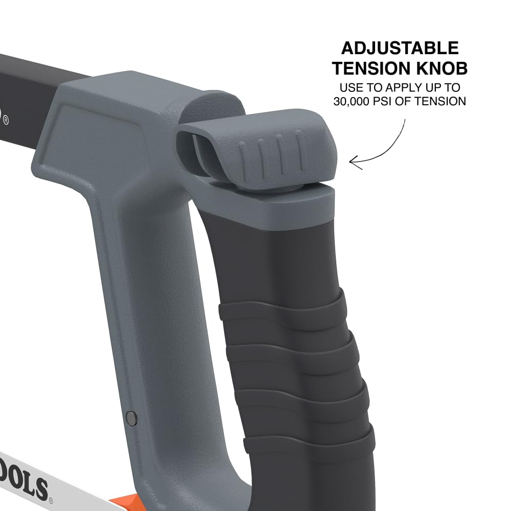 In-frame blade storage keeps extra blades organized and ready.
