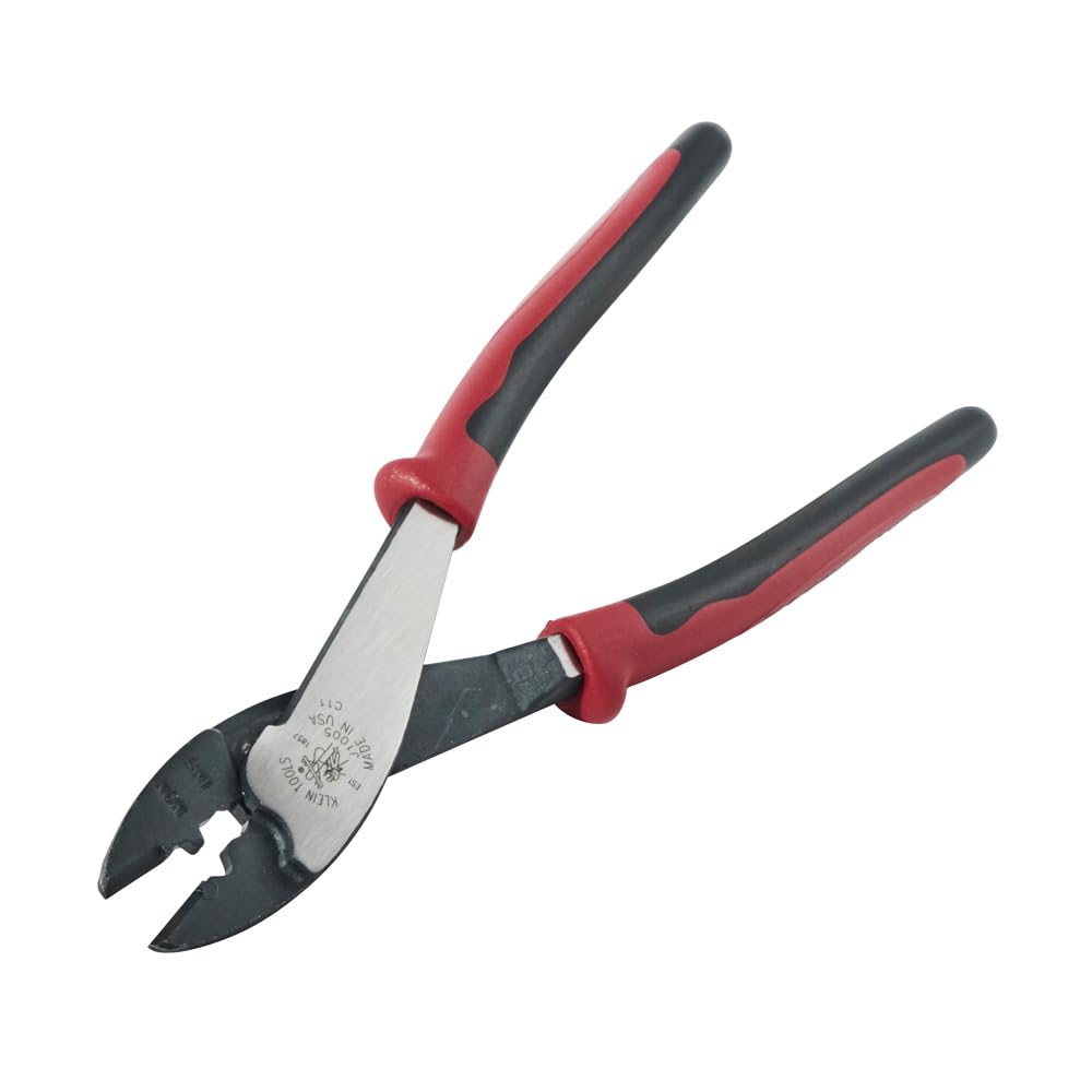 Klein Tools J1005 built-in wire cutter in the nose for longevity.