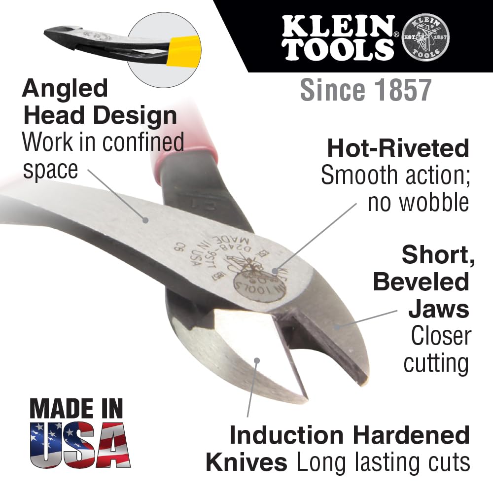 Klein Tools J2000-48 heavy-duty cutting handles ACSR, screws, and nails.