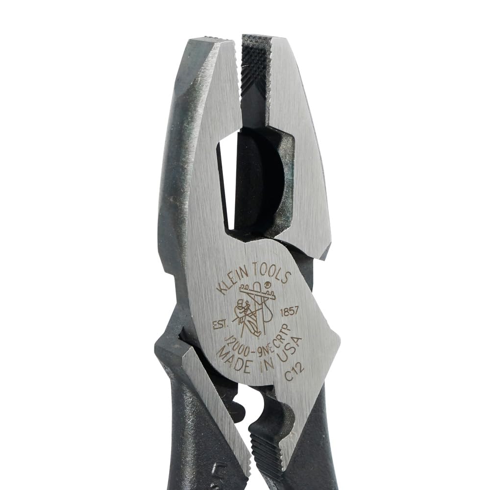 Klein Tools J2000-9NECRTP cross-hatched jaws for sure grip and precision.