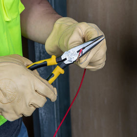 Klein Tools J203-8N dual-material Journeyman grips for comfort during long use.