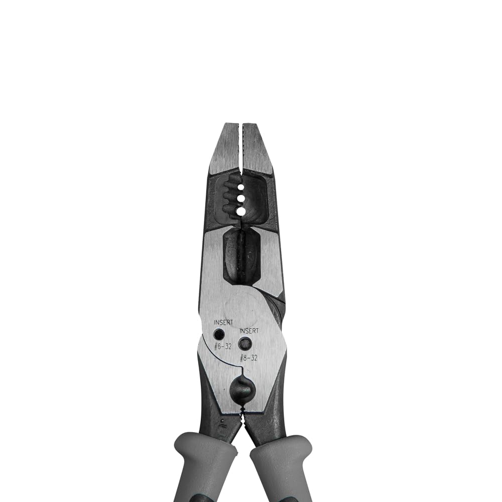 Klein Tools J215-8CR holes for 6-32 and 8-32 bolts.