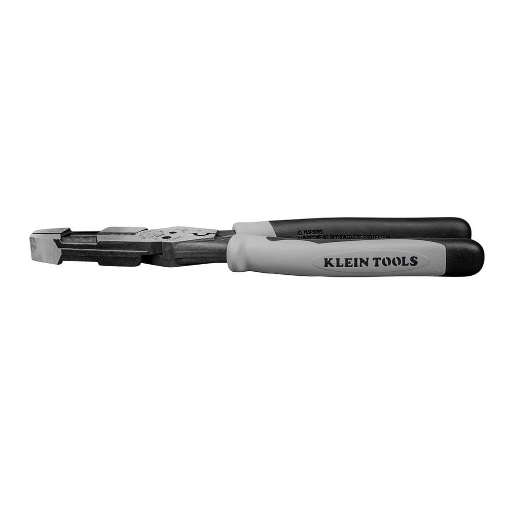 Klein Tools J215-8CR crimping non-insulated connectors and lugs for secure terminations.
