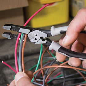 Klein Tools J215-8CR induction-hardened knives for durable cuts.