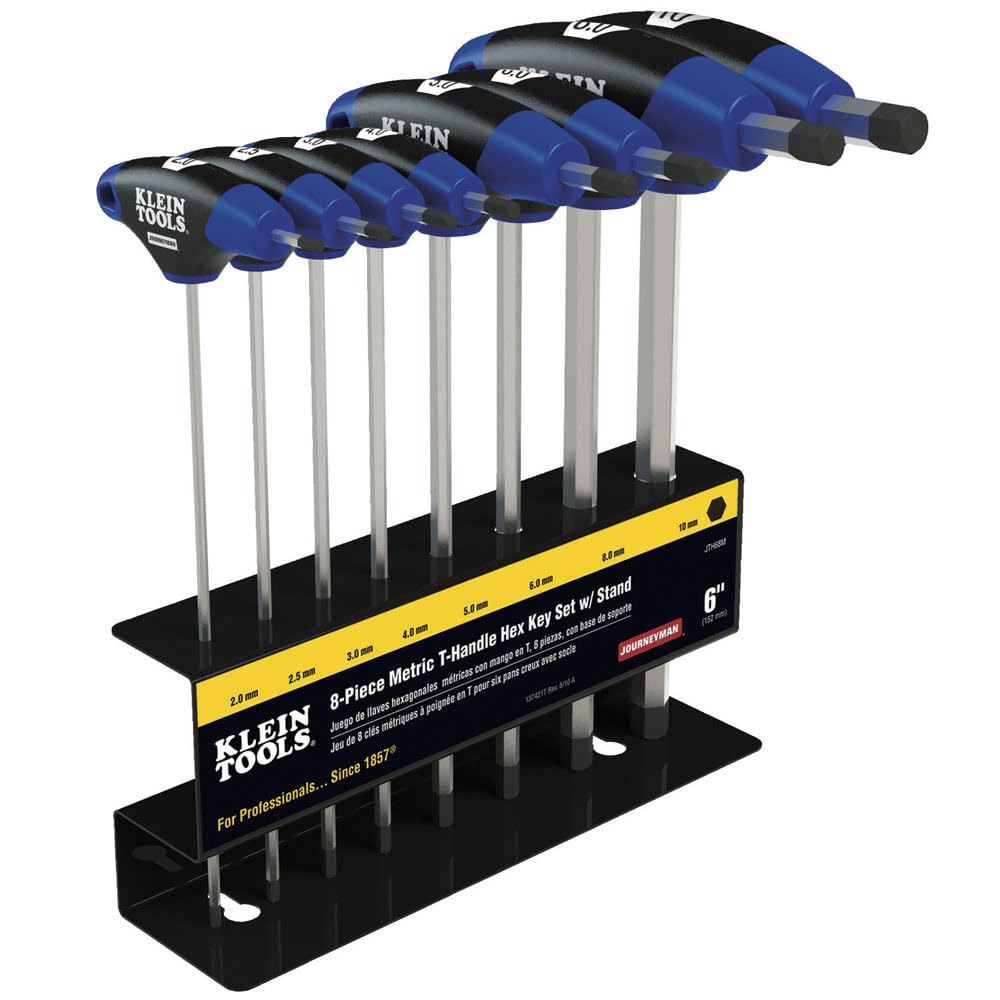 Klein Tools JTH68M T-handle hex keys with comfortable grip for precise torque