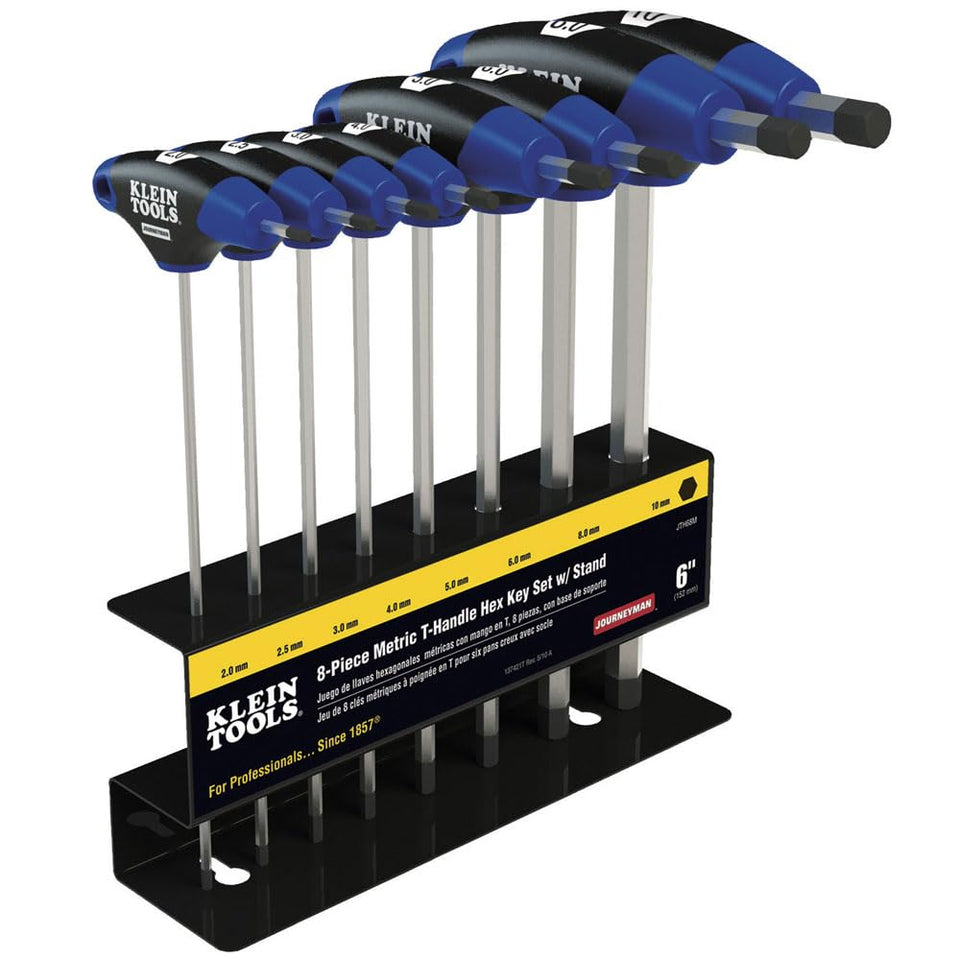 Klein Tools JTH68M T-handle hex keys with comfortable grip for precise torque