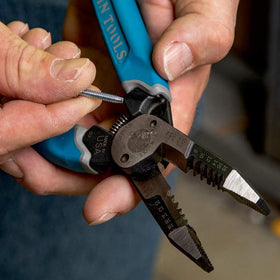 K12035 knurled plier tip in action for easy wire pulling.