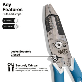 Klein Tools K12075 blade-cutting-power close-up highlighting cutting leverage.