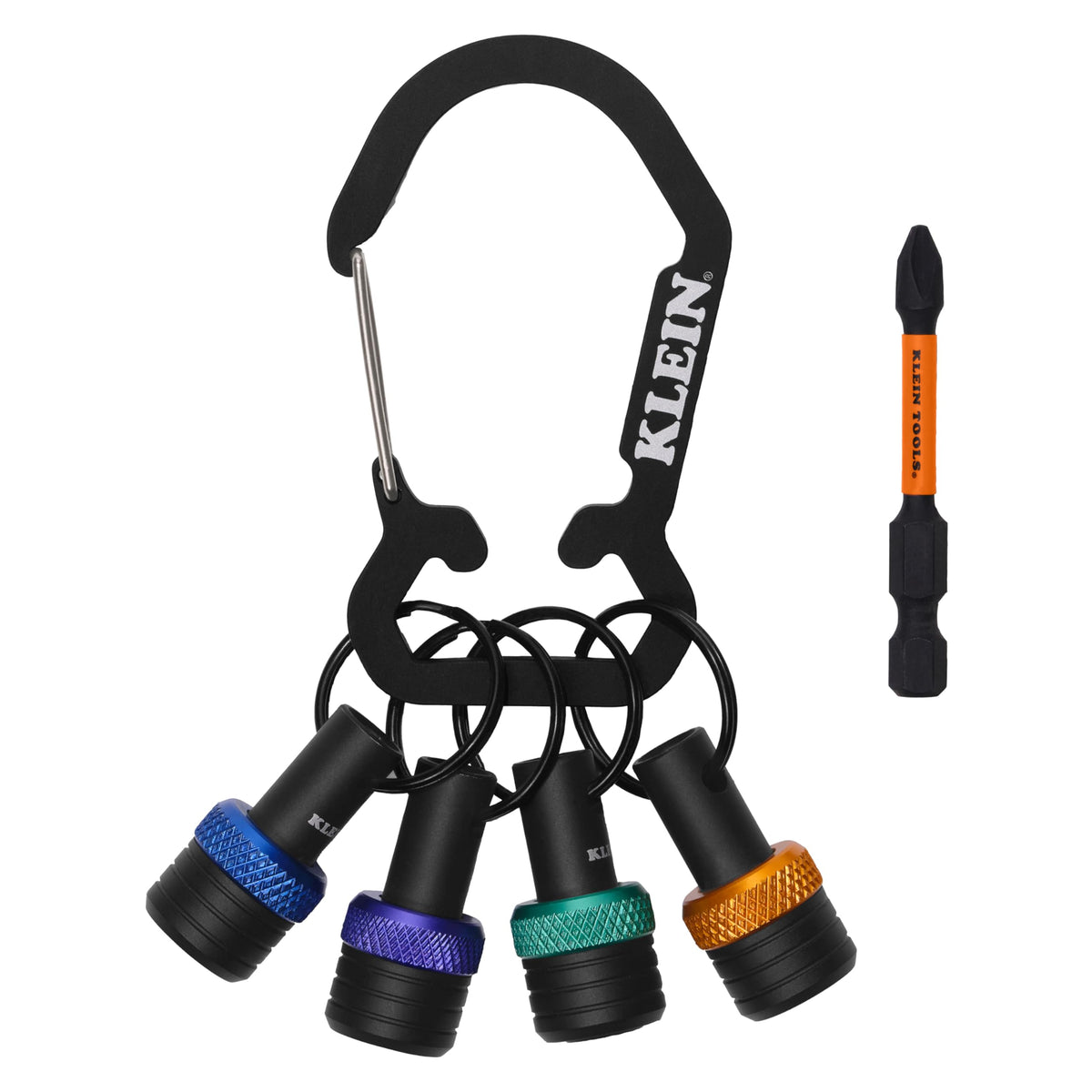 Klein Tools K33850 bit holder keychain with organized storage on the job