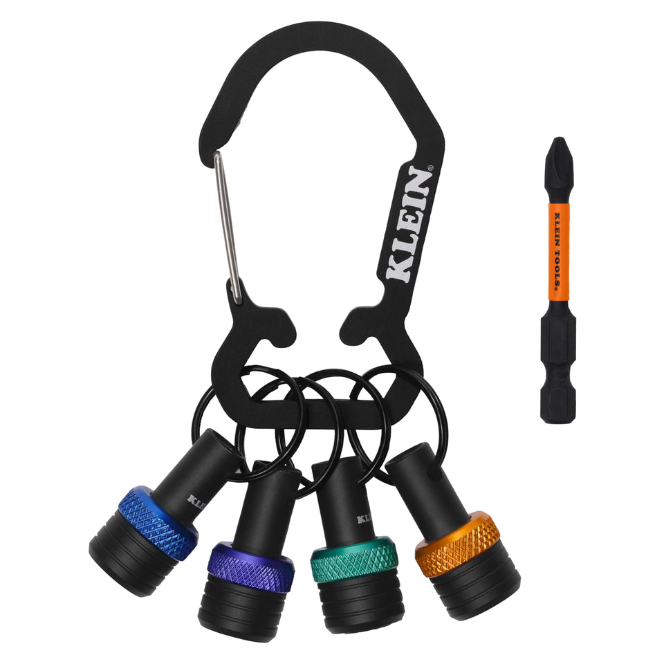 Klein Tools K33850 bit holder keychain with organized storage on the job