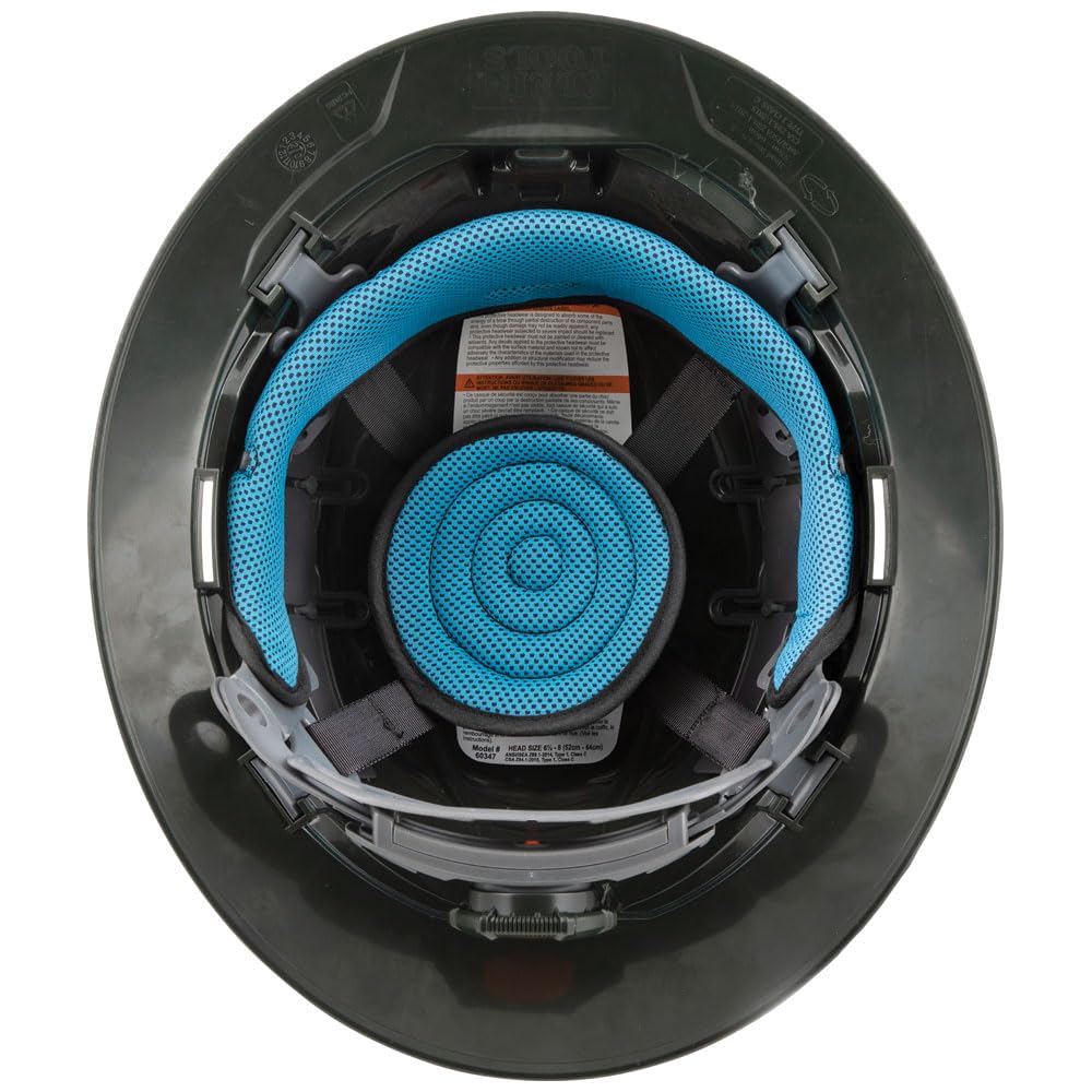 Klein Tools KARBN hat with front/back mounts for headlights and accessories.