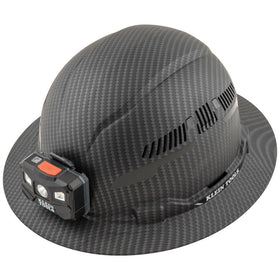 Klein Tools 60347 KARBN full-brim hard hat, front view with enhanced ventilation.