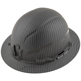Klein Tools KARBN hard hat front view with full-brim protection for rugged sites.
