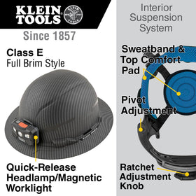 Klein Tools KARBN pattern shell side view emphasizing rugged finish for pros.