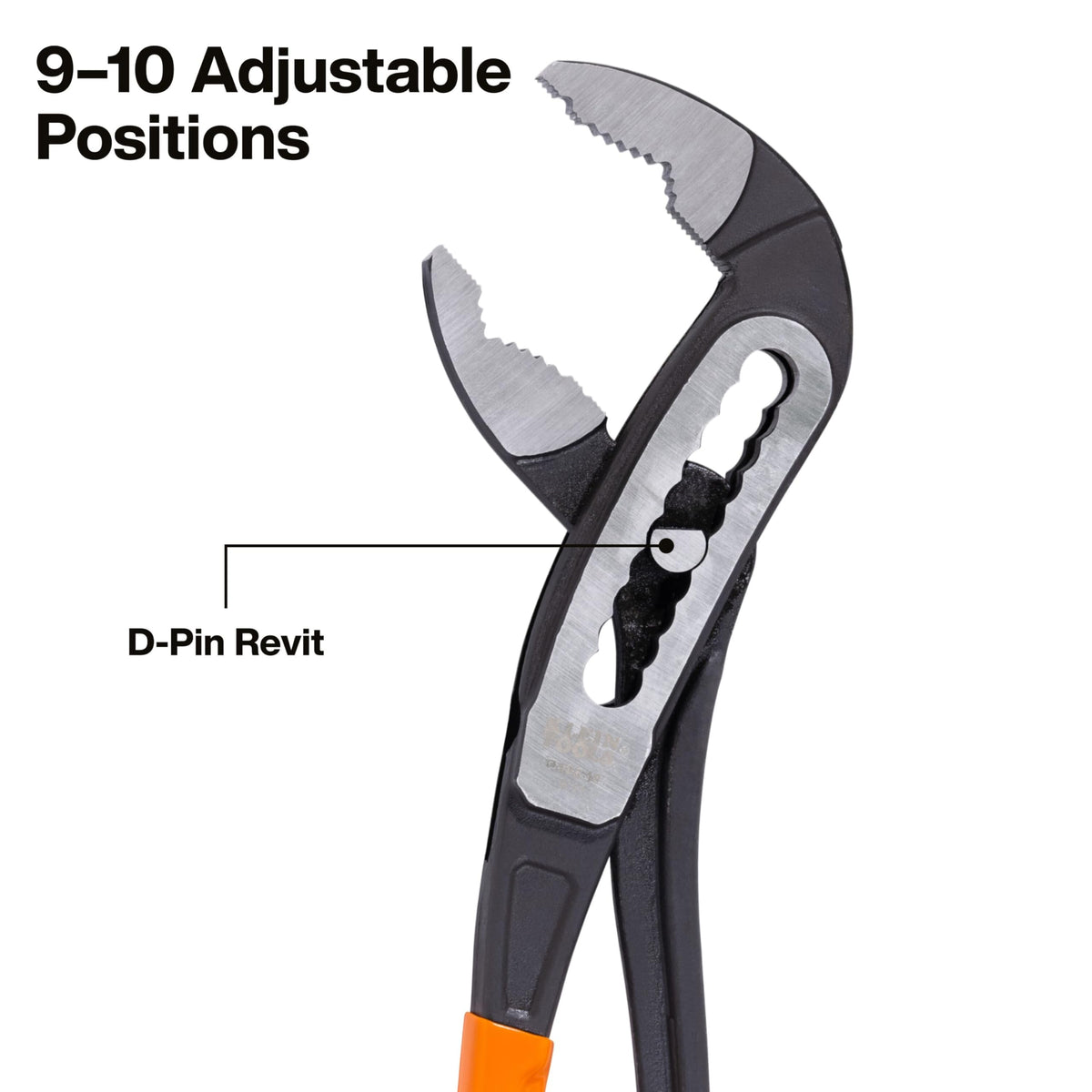 Klein Tools Klaw Pliers hardened teeth detail for durable holding power.