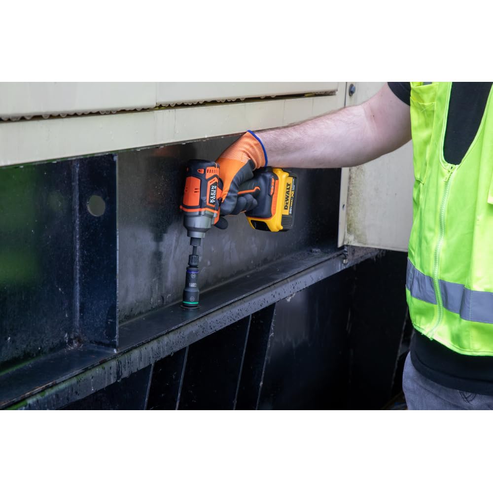 Klein Tools KNECT-compatible sockets enable seamless tool compatibility and changes.