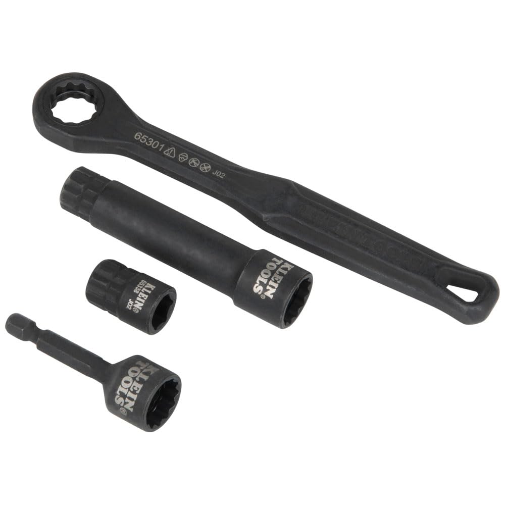 Klein Tools KNECT setup supports efficient nut driving on extended rods.