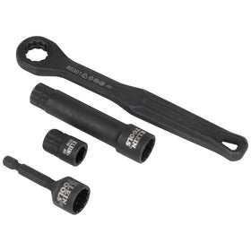 Klein Tools KNECT setup supports efficient nut driving on extended rods.