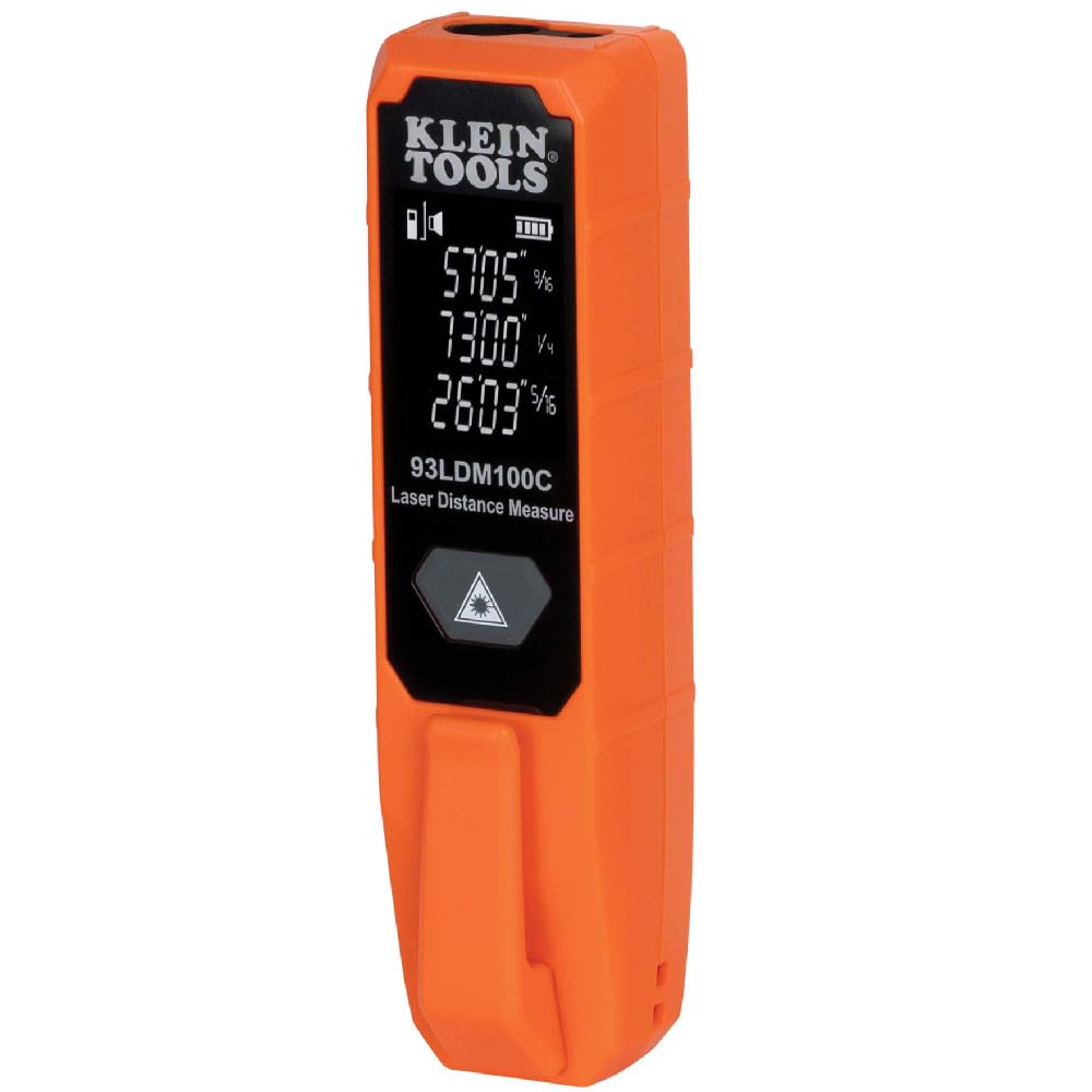 Klein Tools laser distance measure with compact design for easy pocket carry.