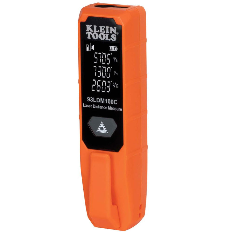 Klein Tools laser distance measure with compact design for easy pocket carry.