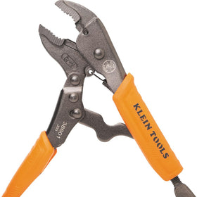Klein Tools three-piece set displayed on a workbench for professionals