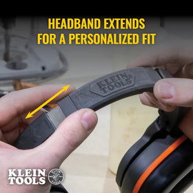Klein Tools low-profile ear cups designed for all-day wear.