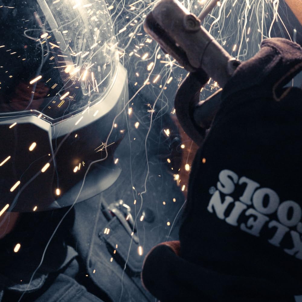 Klein Tools MIG gloves with Kevlar aramid stitching for flame resistance and longevity