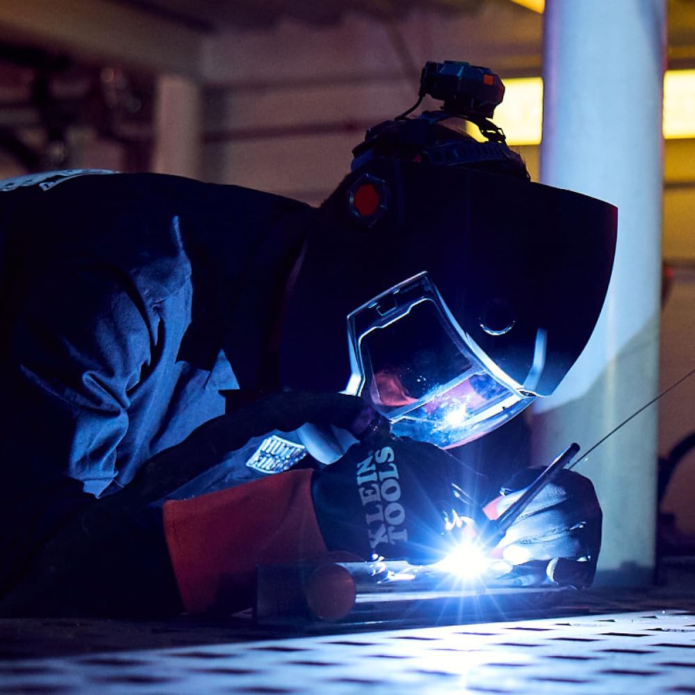 Klein Tools MIG gloves designed to fit over welding sleeves for added protection