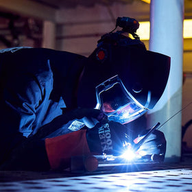 Klein Tools MIG gloves designed to fit over welding sleeves for added protection