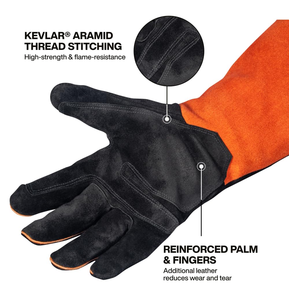 Klein Tools MIG gloves with a wide cuff protecting wrists and forearms