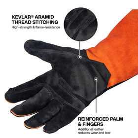 Klein Tools MIG gloves with a wide cuff protecting wrists and forearms