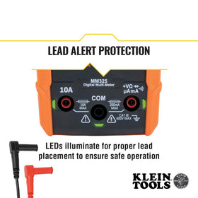 Klein Tools MM325 battery test mode being used for quick check