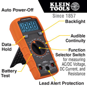 Klein Tools MM325 voltage test up to 600V in real-world scenarios