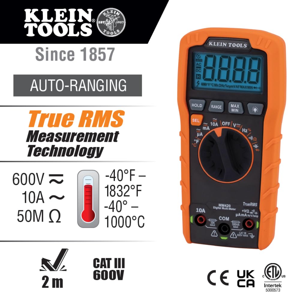 MM420 auto-ranging display delivering quick, precise readings.